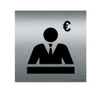 AUA SIGNALETIQUE - Plaque Alu Brossé Commercial - 130x130 mm