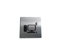 AUA SIGNALETIQUE - Plaque Alu Brossé Comptabilité - 200x200 mm