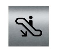 AUA SIGNALETIQUE - Plaque Alu Brossé Escalator 04-130x130 mm