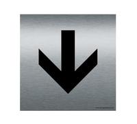 AUA SIGNALETIQUE - Plaque Alu Brossé Flèche Directionnelle 01-130x130 mm