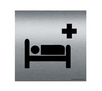 AUA SIGNALETIQUE - Plaque Alu Brossé Infirmerie - 200x200 mm