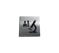 AUA SIGNALETIQUE - Plaque Alu Brossé Laboratoire - 130x130 mm