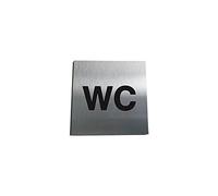 AUA SIGNALETIQUE - Plaque Alu Brossé WC - 200x200 mm