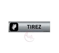 AUA SIGNALETIQUE - Plaque Aluminium brossé imprimé AluSign DARK - 200x50 mm - Double Face adhésif au dos (Tirez)