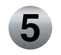 AUA SIGNALETIQUE - Plaque de porte Aluminium brossé imprimé AluSign Ø 85 mm - épaisseur. 3 mm - Double Face adhésif au dos (5)