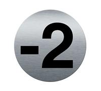 AUA SIGNALETIQUE - Plaque de porte Aluminium brossé imprimé AluSign Ø 85 mm - épaisseur. 3 mm - Double Face adhésif au dos (-2)