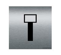 AUA SIGNALETIQUE - Plaque de porte Aluminium brossé imprimé AluSign - Double Face adhésif au dos (130 x 130 mm, Sans Issue)