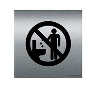 AUA SIGNALETIQUE - Plaque de porte Aluminium brossé imprimé AluSign - Double Face adhésif au dos (130 x 130 mm, Ne rien Jeter)