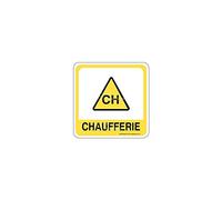 AUA SIGNALETIQUE -Plaque de porte Chaufferie PvcSign avec double face adhésif