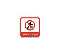 AUA SIGNALETIQUE - Plaque de porte Dechets interdits PvcSign avec double face adhésif