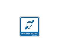 AUA SIGNALETIQUE - Plaque de porte Déficience auditive PvcSign avec double face adhésif