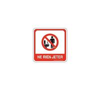 AUA SIGNALETIQUE - Plaque de porte Ne rien Jeter dans les WC PvcSign avec double face adhésif