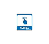 AUA SIGNALETIQUE - Plaque de porte Sonnez PvcSign avec double face adhésif