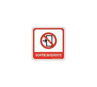 AUA SIGNALETIQUE - Plaque de porte Sortie interdite PvcSign avec double face adhésif