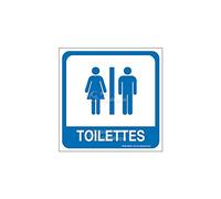 AUA SIGNALETIQUE - Plaque de porte Toilettes H/F PvcSign avec double face adhésif