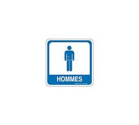 AUA SIGNALETIQUE - Plaque de porte Toilettes Hommes PvcSign avec double face adhésif