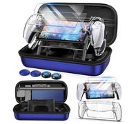Auarte Ensemble d'accessoires 12 en 1 pour lecteur à distance PlayStation Portal - Étui de transport rigide pour PS Portal avec coque transparente pour PS5 Portal, 2 films protecteurs d'écran avec