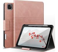 AUAUA Coque de Protection pour iPad Pro 11 2022/2021/2020/2018 Cuir synthétique avec Porte-Stylo Apple et Fonction Veille Automatique Étui pour iPad Pro 11 4th/3rd/2nd/1st Generation (Rose)