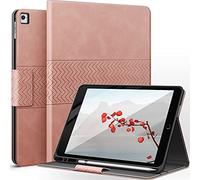 AUAUA Coque pour iPad 9.7 Pouces 2018/2017(6ème/5ème Génération) iPad Pro 9.7/iPad Air 2/iPad Air 1 avec Porte-Stylo Apple en Cuir PU, Fonction Veille/réveil Automatique (Rose)