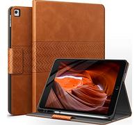 AUAUA Coque pour iPad 9.7 Pouces 2018/2017(6ème/5ème Génération) iPad Pro 9.7/iPad Air 2/iPad Air 1 avec Porte-Stylo Apple en Cuir PU, Fonction Veille/réveil Automatique (Marron)