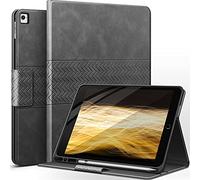 AUAUA Coque pour iPad 9.7 Pouces 2018/2017(6ème/5ème Génération) iPad Pro 9.7/iPad Air 2/iPad Air 1 avec Porte-Stylo Apple en Cuir PU, Fonction Veille/réveil Automatique (Gris)