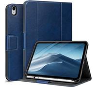 AUAUA Coque pour iPad (A16) 11e (11 Pouces)/10e génération (10,9 Pouces), avec Porte-Crayon et Poche, Plusieurs Angles de visualisation, Fermeture magnétique (Bleu)