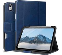 AUAUA Coque pour iPad Air 11" M4/M3/M2 (2026/2025/2024), iPad Air 5e/4e génération (2022/2020), avec Porte-Crayon et Poche, Angle de Frappe et Fermeture magnétique Multi-Support (Bleu)