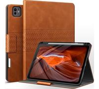 AUAUA Coque pour iPad Pro 11 Pouces (M5/M4) 2025/2024, avec Porte-Stylo, Support Pencil Pro/USB-C, Veille/réveil Automatique (Marron)