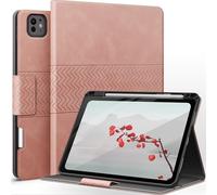 AUAUA Coque pour iPad Pro 11 Pouces (M5/M4) 2025/2024, avec Porte-Stylo, Support Pencil Pro/USB-C, Veille/réveil Automatique (Rose)