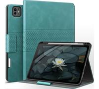 AUAUA Coque pour iPad Pro 11 Pouces (M5/M4) 2025/2024, avec Porte-Stylo, Support Pencil Pro/USB-C, Veille/réveil Automatique (Vert)