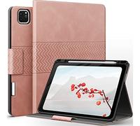 AUAUA Coque pour iPad Pro 12.9 2022/2021/2020/2018(6ème/5ème/4ème/3ème génération) avec Porte-Stylo, Veille/Réveil Automatique (Rose)