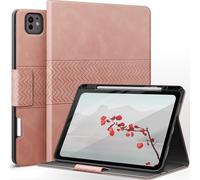 AUAUA Coque pour iPad Pro 13 Pouces (M5/M4) 2025/2024, avec Porte-Stylo, Support Pencil Pro/USB-C, Veille/réveil Automatique (Rose)