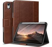 auaua Étui pour iPad Mini 7 (A17 Pro), iPad Mini 7e/6e génération (2024/2021 8,3"), avec Poche Avant, Angle de Saisie, Fermeture magnétique Multifonction, Mise en Veille/réveil Automatique (Marron)