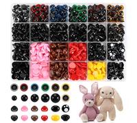 Auauraintt 1040 Pcs Yeux Amigurumi, Yeux de Securite Amigurumi Existe en Différentes Tailles avec Rondelles pour Marionnettes aux Ours en Peluche Amigurumi et aux Animaux au Crochet