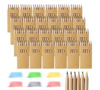 Auauraintt 24 Boîtes de 6 Mini Crayons de Couleur, 144 Dans un Étui en Carton, Crayons en Bois Multicolores pour Enfants, Dessin, L'esquisse, Coloration