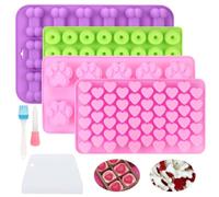 Auauraintt 4 Pièces Cuisson Silicone Moule Nourriture Chien,Animaux de Compagnie Moule Réutilisable,Conçu pour la Cuisson de Biscuits et de Snacks pour Animaux de Compagnie