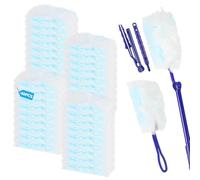 Auauraintt 40 Pièces Plumeau Poussiere Recharge Kit, Recharges de Plumeau avec 2 Poignée, Duster Recharges Dépoussiérantes pour Nettoyer La Poussière La Saleté