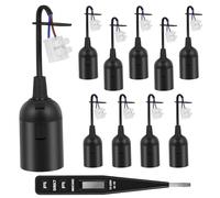 AUAUY 10PCS Douille E27 avec Fil, Douille de Lampe + Testeur de Tension VDE