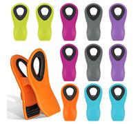 AUAUY 12 PCS Fermeture Sachet Alimentaire Clip, Dos avec Clip de Fermeture Magnétique, ABS Pince Sachet Fermeture, Pince Alimentaire Fermeture Réutilisables pour la Cuisine, Maison, Bureau