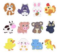 AUAUY 12PCS Aimant Frigo Animaux Magnet Frigo Tableau Magnétique, 3D Réfrigérateur Mignonne Drôle Convient à la Décoration des Tableaux Blancs pour Décorer Frigos, Casiers Scolaires