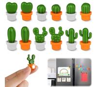 AUAUY 12PCS Aimant Frigo Cactus Magnet Frigo Tableau Magnétique, 3D Réfrigérateur Mignonne Drôle Convient à la Décoration des Tableaux Blancs pour Décorer Frigos, Casiers Scolaires
