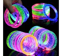 AUAUY 16PCS Bracelets Clignotants LED, Faveurs de Fête Brillant Dans le Noir Fournitures Bâtons Bracelets Lumineux, Jouets Lumineux à Remplir Sacs de Fête, Cadeau Anniversaire pour Enfants Adultes