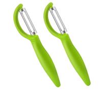 AUAUY 2 PCS Éplucheur Universel, Econome Legumes Inox Eplucheur Legumes Manuel Eplucheur Pomme de Terre Poignée Ergonomique, Couteau Eplucheur Cuisine pour Légumes Fruits (Vert)