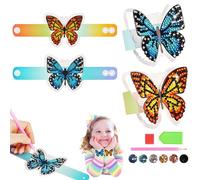 AUAUY 2PCS Diamond Painting Bracelet, Bracelet de Peinture Diamant 5D, Kit de D'artisanat Cadeau pour Filles de 5 à 12 Ans, Ensemble de Bracelets de Peinture, Arts et Travaux Manuels pour Enfants