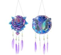 AUAUY 2PCS Peinture Diamant Attrape Soleil Cristal Kit de Broderie Diamant