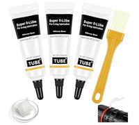 AUAUY 3 Pièces Graisse Silicone Avec 1 Pinceau, Graisse Silicone Mecanique Résistant aux Températures Élevées et Basse, pour Joint Torique, Robinets, Sceau Renforcé