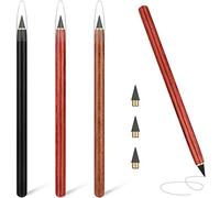 AUAUY 3PCS Crayon Infini Éternel Réutilisable - Crayon Sans Encre de Nib Remplaçable avec 3 Pointes de Rechange pour L'écriture et le Dessin de Bureau à Domicile