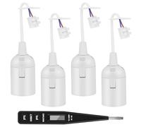 AUAUY 4PCS Douille E27 avec Fil, Douille de Lampe + Testeur de Tension VDE