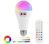 AUAUY Ampoule Rechargeable USB avec Télécommande, E27 7W Ampoule Intelligente RGB, 12 Couleurs à Intensité Variable, 3 Températures de Couleur, 2000 mAh, pour Camping, Fête, Urgence