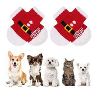 AUAUY Chaussettes Anti-Dérapantes Chien Chat, Chaussette Chien, Protège Les Pattes de l’Animal et Les Sols Intérieurs, avec Patins en Caoutchouc, Convient pour Les Petits ou Moyen Chiens et Chats - L